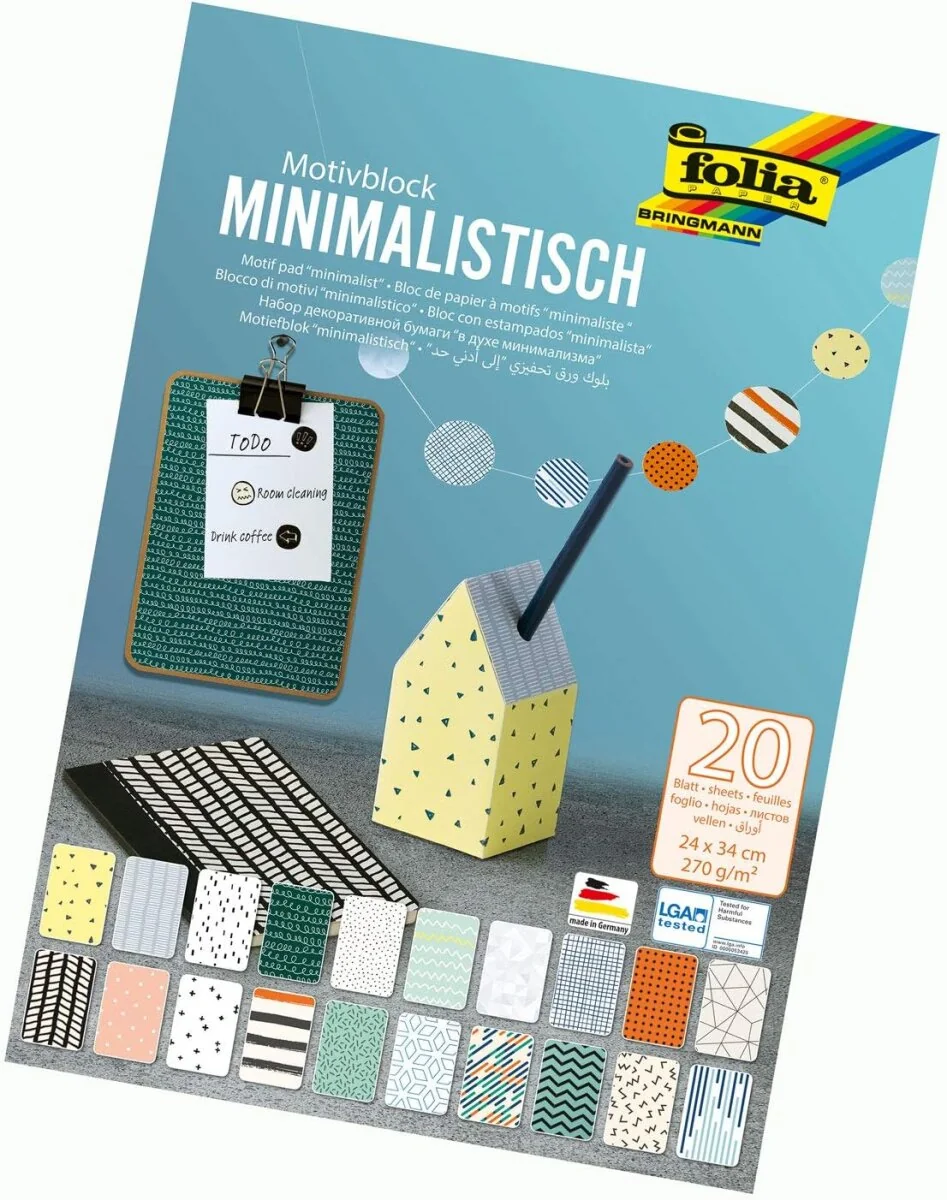 folia Motivblock "Minimalistisch", 240 x 340 mm, 20 Blatt (EAN: 4001868107814)