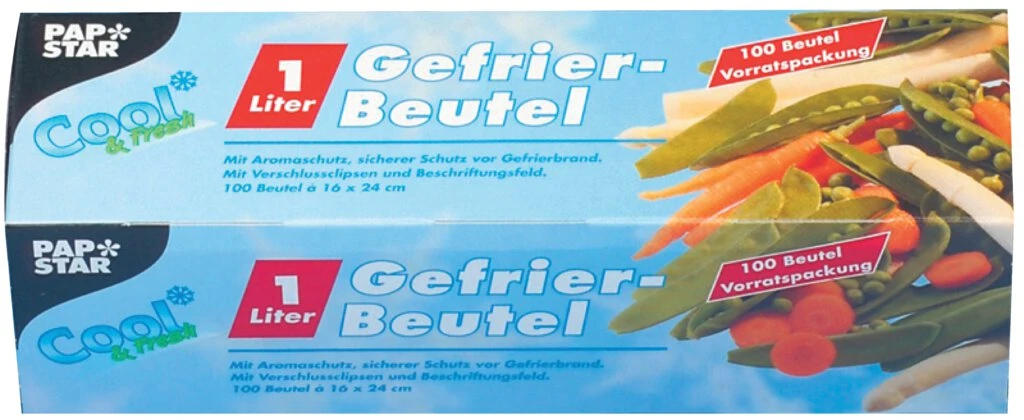 STARPAK Gefrierbeutel 1 Liter, 160 x 240 mm, transparent (EAN: 4002911141571)