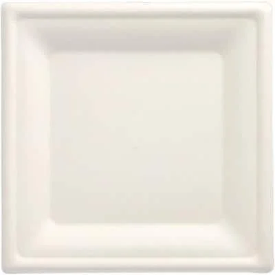 PAPSTAR Zuckerrohr-Teller "pure", eckig, 200 x 200 mm, 50er, weiß (EAN: 4002911897447)