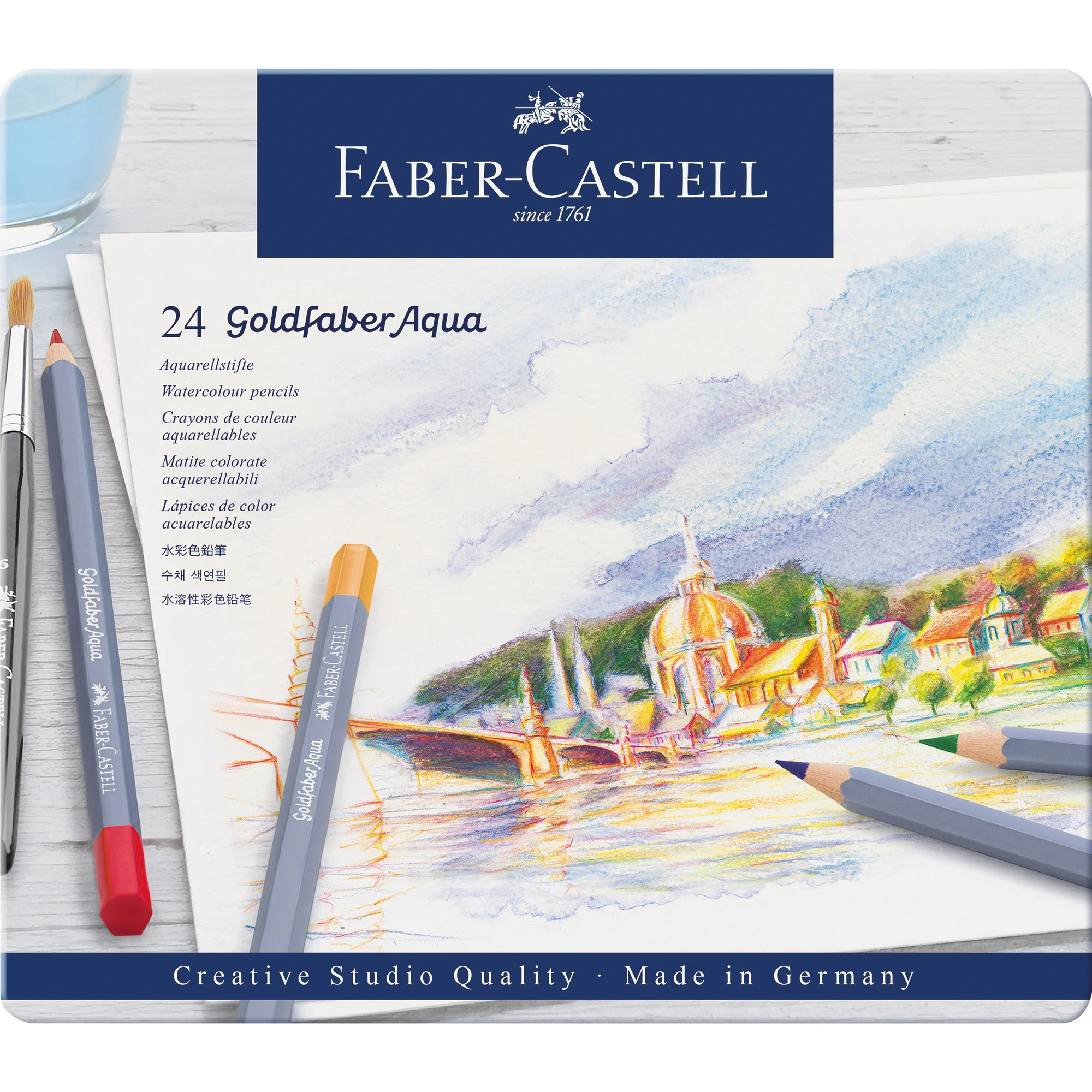 FABER-CASTELL Aquarellstifte GOLDFABER, 24er Metalletui (EAN: 4005401146247)