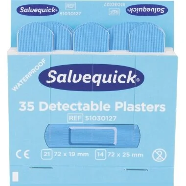 CEDERROTH Salvequick Pflaster-Nachfüllpackung, detektierbar, blau (EAN: 7310610019327)