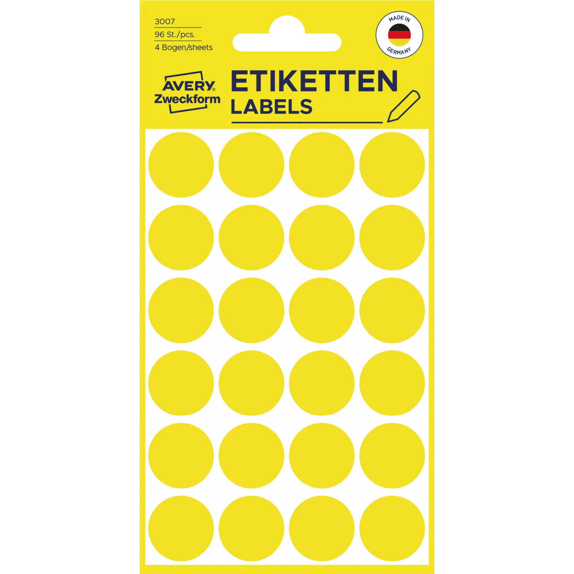 AVERY Zweckform Markierungspunkte, Durchmesser 18 mm, gelb (EAN: 4004182030073)