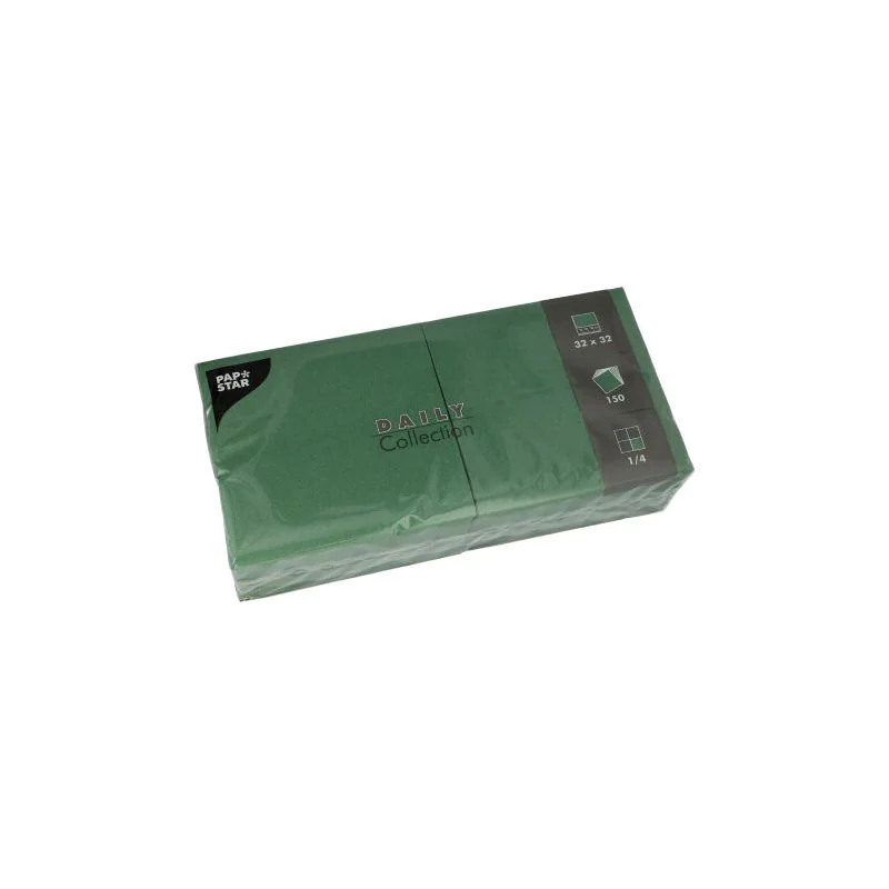 PAPSTAR Lunch-Servietten, 320 x 320 mm, 3-lagig, dunkelgrün (EAN: 4002911382028)