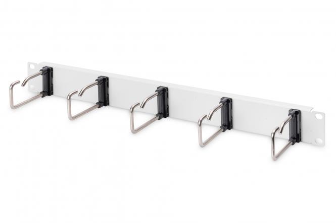 DIGITUS 19" Rangierpanel, 1 HE, 5 Kabelführungsbügel, grau (EAN: 4016032465522)