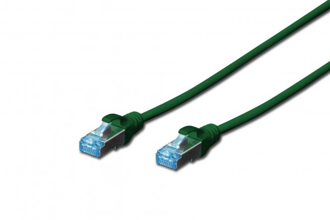 DIGITUS Patchkabel Premium, Kat. 5e, SF/UTP, 0,5 m, grün (EAN: 4016032213727)