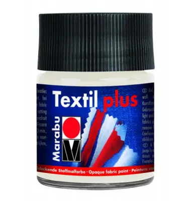 Marabu Textilfarbe "Textil Plus", weiß, 50 ml (EAN: 4007751056184)