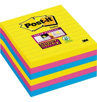 Post-it Haftnotizen super sticky notes, liniert, 101x101 mm (EAN: 0051141998855)