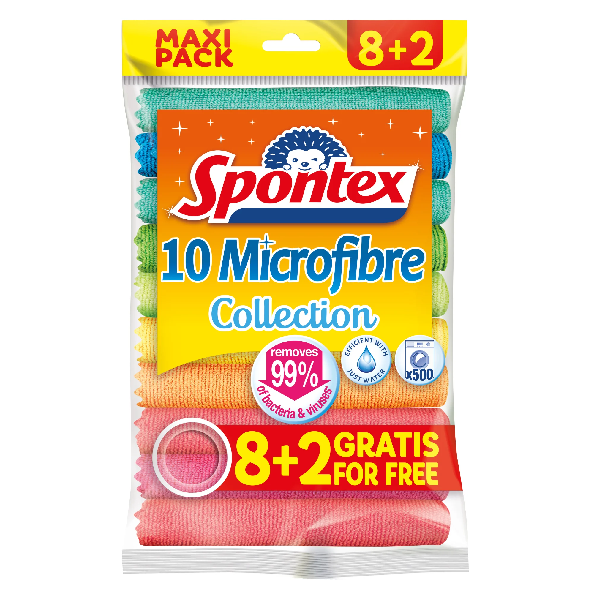 Spontex Mikrofaser-Allzwecktuch Collection, 8+2 GRATIS (EAN: 3384122300178)
