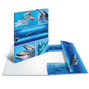 HERMA Eckspannermappe "Delfine", aus Karton, DIN A4 (EAN: 4008705192132)