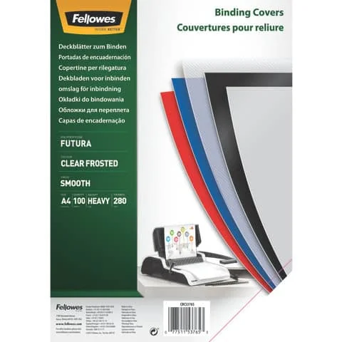 Fellowes Deckblatt Futura, DIN A4, transparent, matt, aus PP (EAN: 0077511537653)