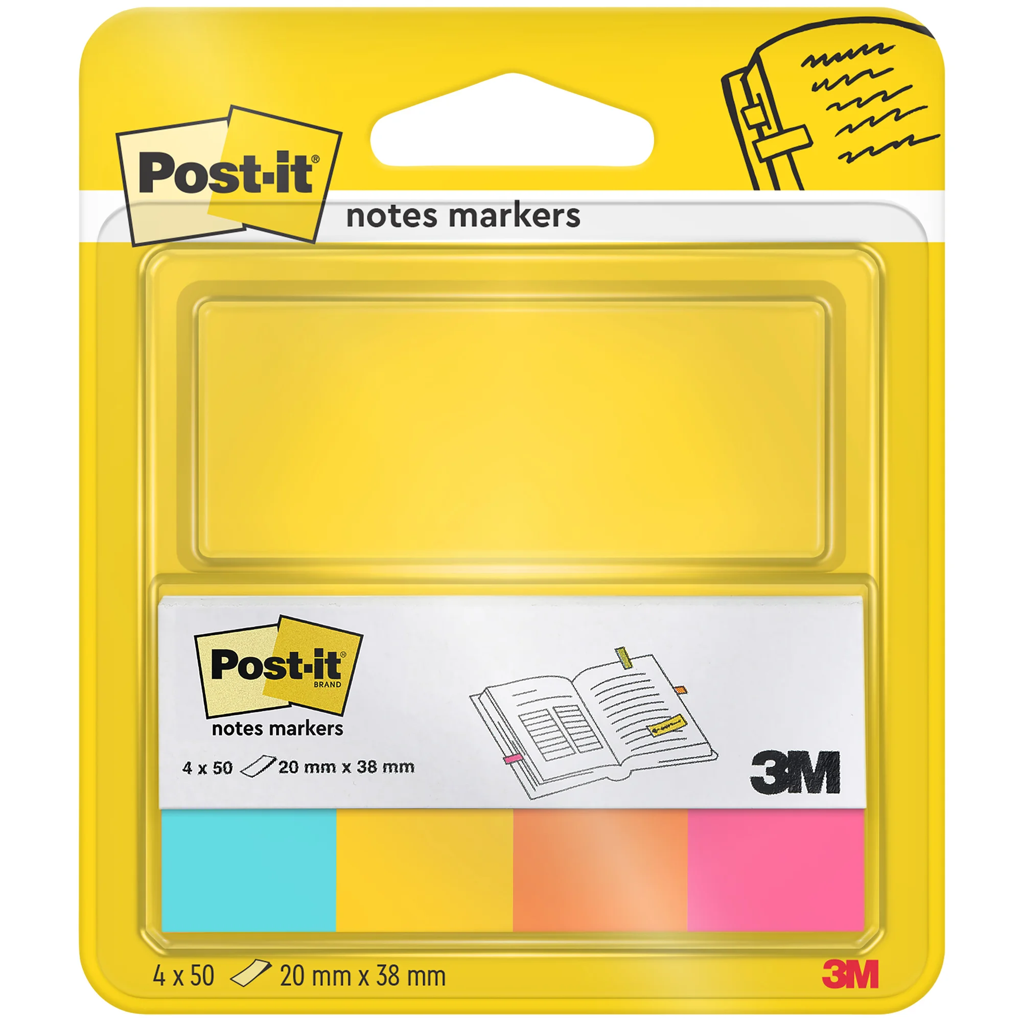 Post-it Haftstreifen Page Marker, Papier, kurz, Ultrafarben (EAN: 3134375393980)