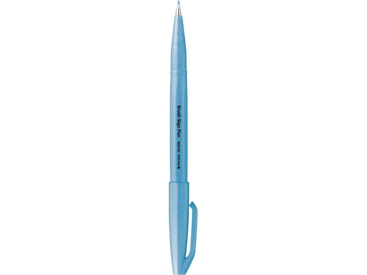 PentelArts Faserschreiber Brush Sign Pen SES15, neonblau (EAN: 4902506419682)