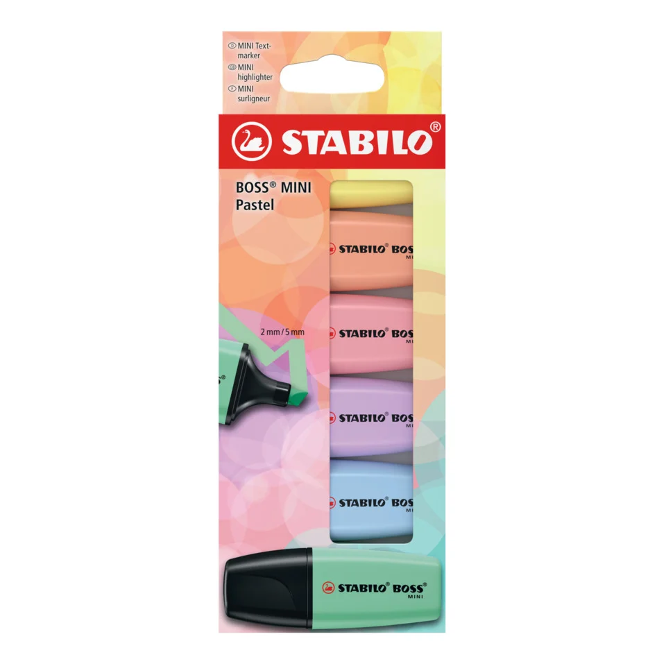 STABILO Textmarker BOSS MINI Pastel, 6er Kartonetui (EAN: 4006381616928)