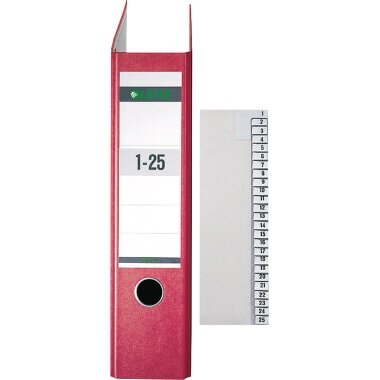 LEITZ Tauenpapier-Register, Zahlen, A4 Überbreite, 1-25,grau (EAN: 4002432328598)
