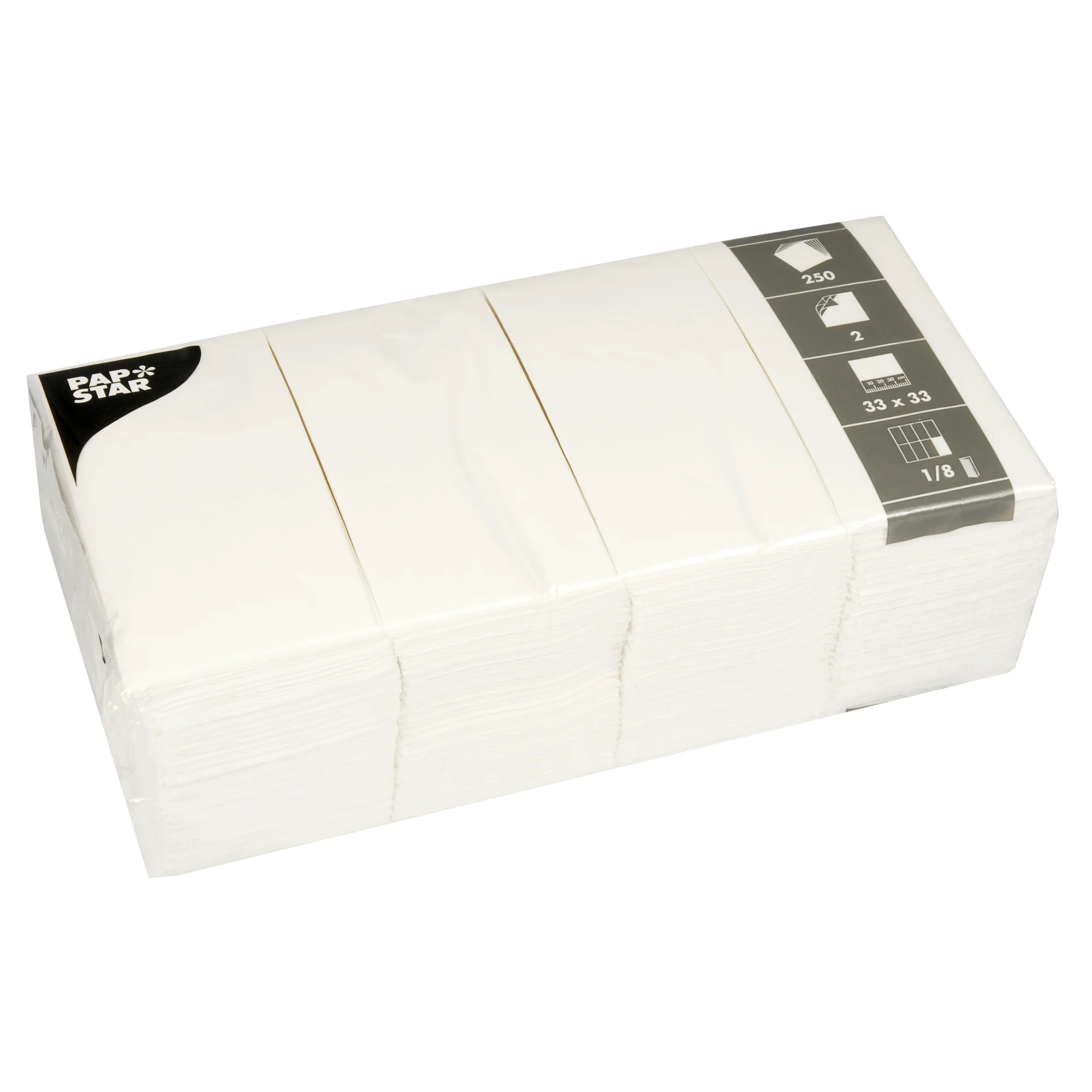 PAPSTAR Bistro-Servietten, 330 x 330 mm, 2-lagig, weiß (EAN: 4002911825525)