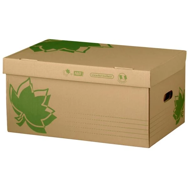 FAST NATURE LINE Archiv-Klappdeckelbox, braune Wellpappe (EAN: 3334384895004)