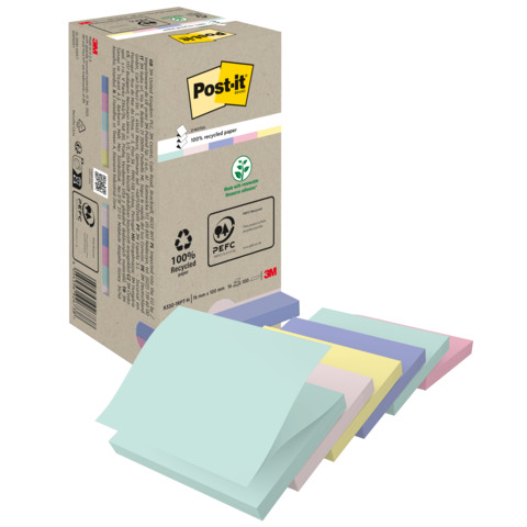 Post-it Haftnotizen Recycling z-notes, 76 x 76 mm, farbig (EAN: 4054596926738)