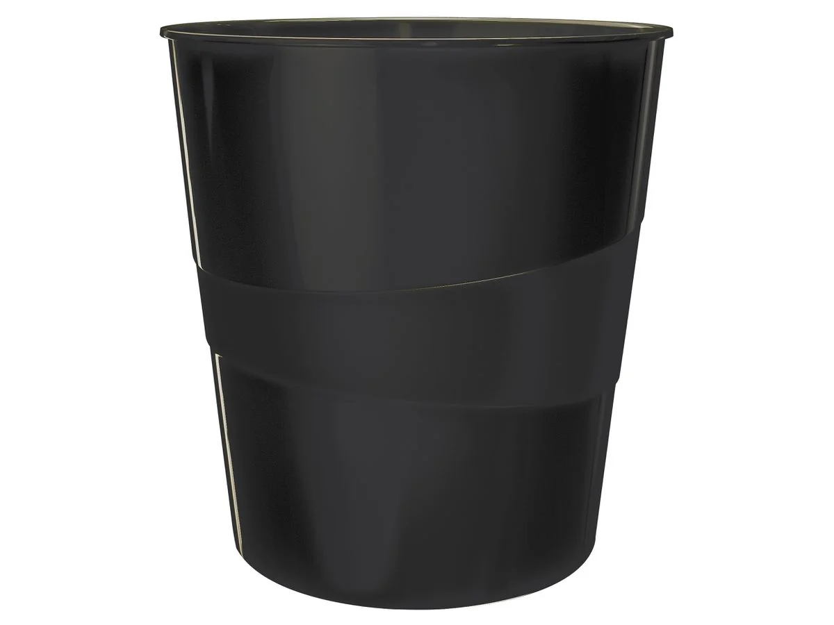 LEITZ Papierkorb WOW, aus Kunststoff, 15 Liter, schwarz (EAN: 4002432121977)