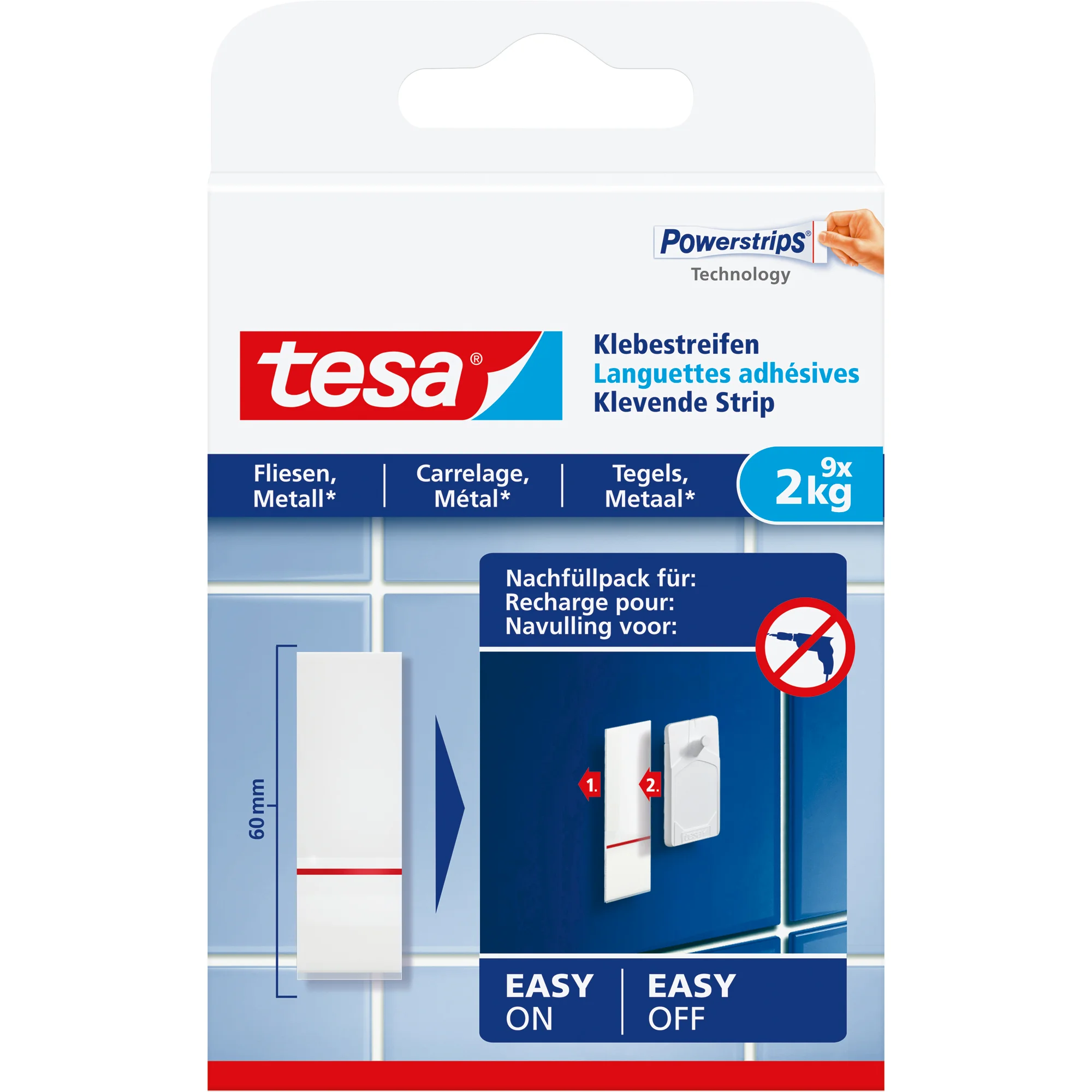 tesa Powerstrips Klebestreifen für Fliesen und Metall (EAN: 4042448340368)