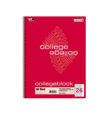 herlitz Collegeblock "x.book" DIN A4, kariert, 80 Blatt (EAN: 4006144620858)