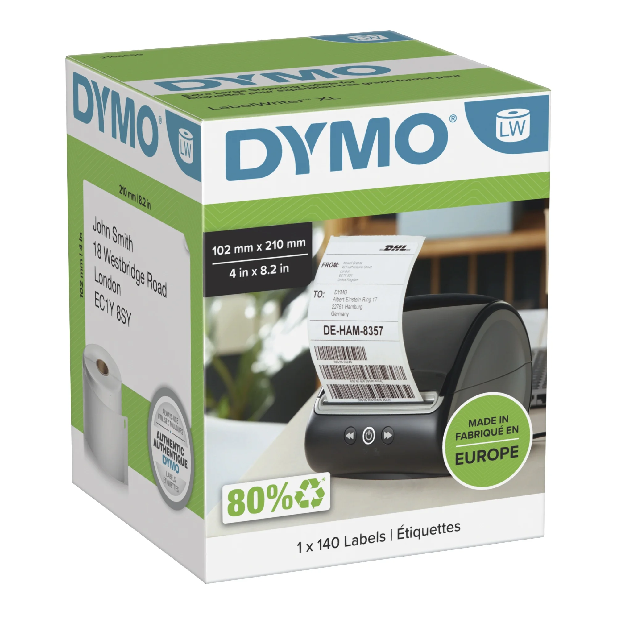 DYMO LabelWriter-Versand-Etiketten, 102 x 210 mm, weiß (EAN: 3026981666599)
