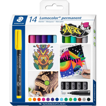 STAEDTLER Lumocolor Permanent-Marker 318F, 14er Kartonetui (EAN: 4007817086131)