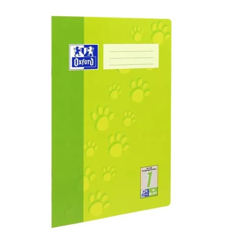 Oxford Junior Schulheft "Tatzen", DIN A4, Lineatur 1, hellgrün (EAN: 4006144936782)
