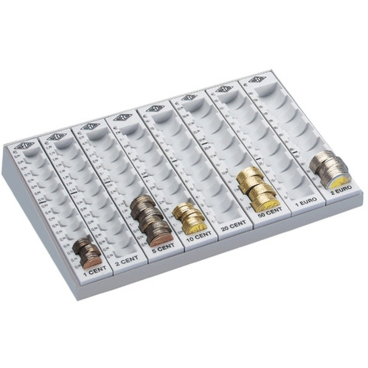 WEDO Zählbrett mit 8 losen Münzrillen, lichtgrau (EAN: 4003801055190)