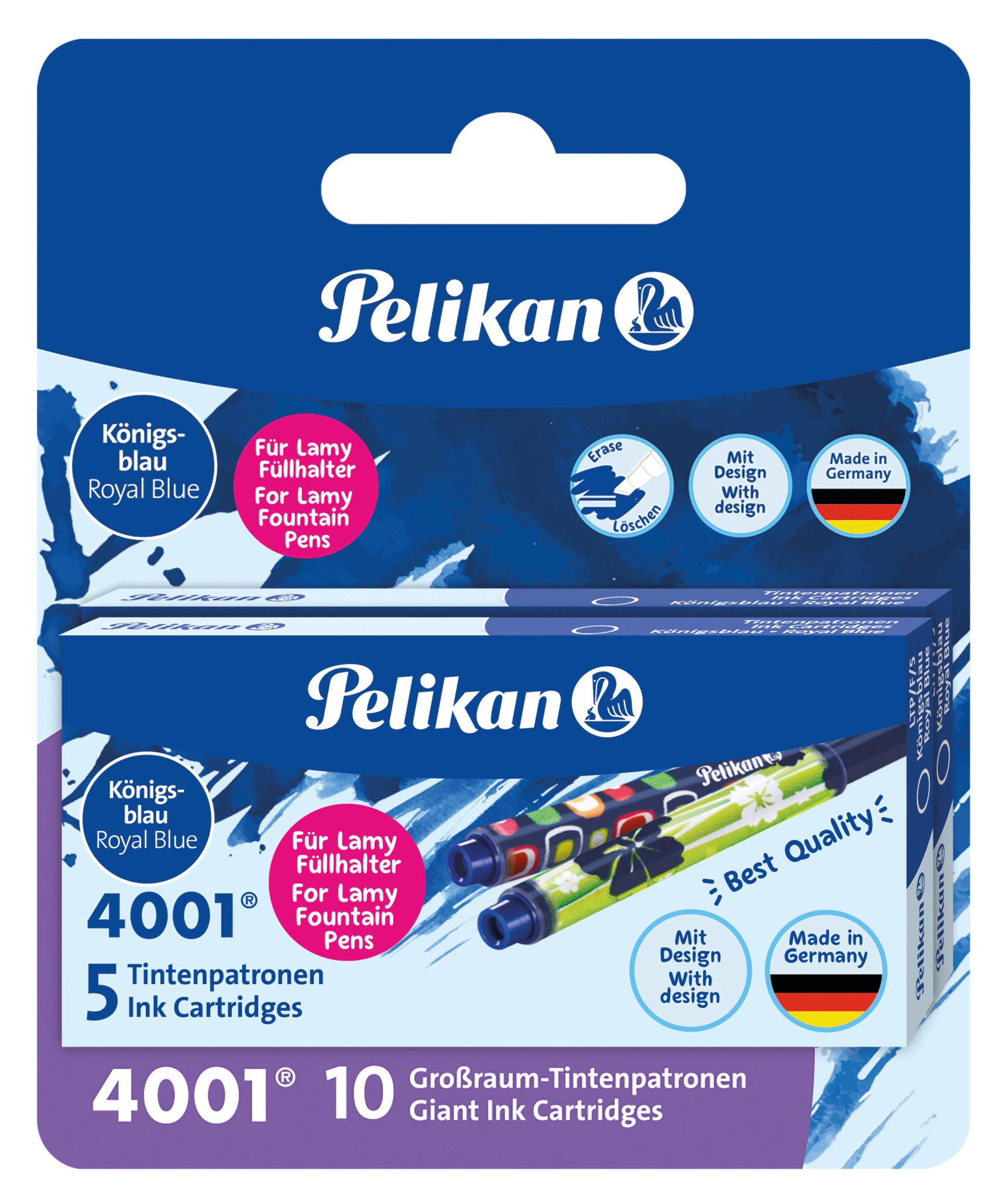 Pelikan Großraum-Tintenpatronen LTP/F/5, königsblau (EAN: 4012700338280)