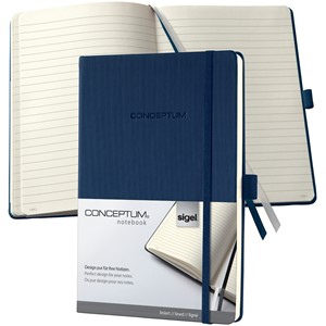 sigel Notizbuch Conceptum, DIN A5, liniert, blau (EAN: 4004360831690)