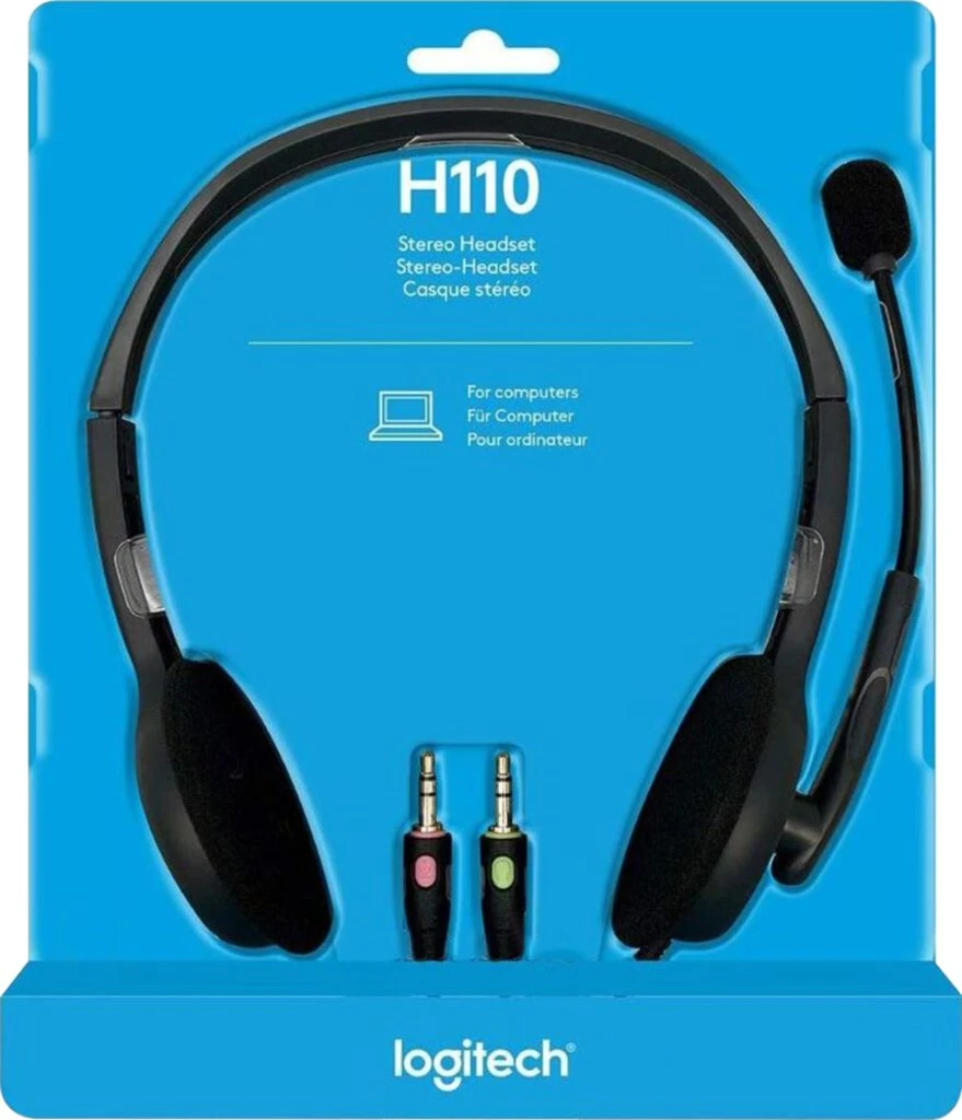 Logitech Stereo Headset H110, 2 x 3,5 mm Klinkenstecker, silber / anthrazit (EAN: 5099206022423)