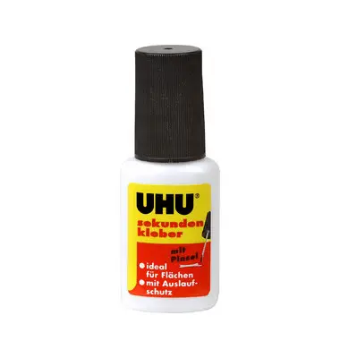 UHU Sekundenkleber PINSEL, 5 g Flasche, Blister (EAN: 4026700455458)