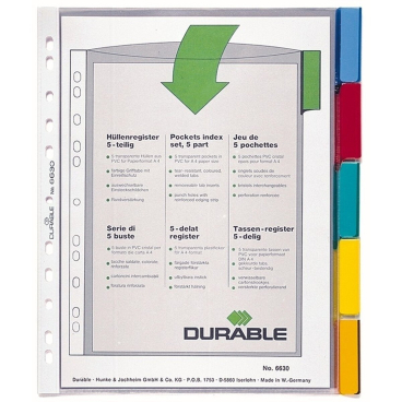 DURABLE Hüllenregister, A4, 5-teilig, 1 - 5, transparent (EAN: 4005546640181)
