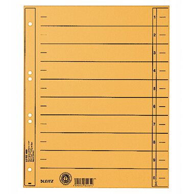 LEITZ Trennblätter, A4 Überbreite, Manilakarton 230g/qm,gelb (EAN: 4002432302802)