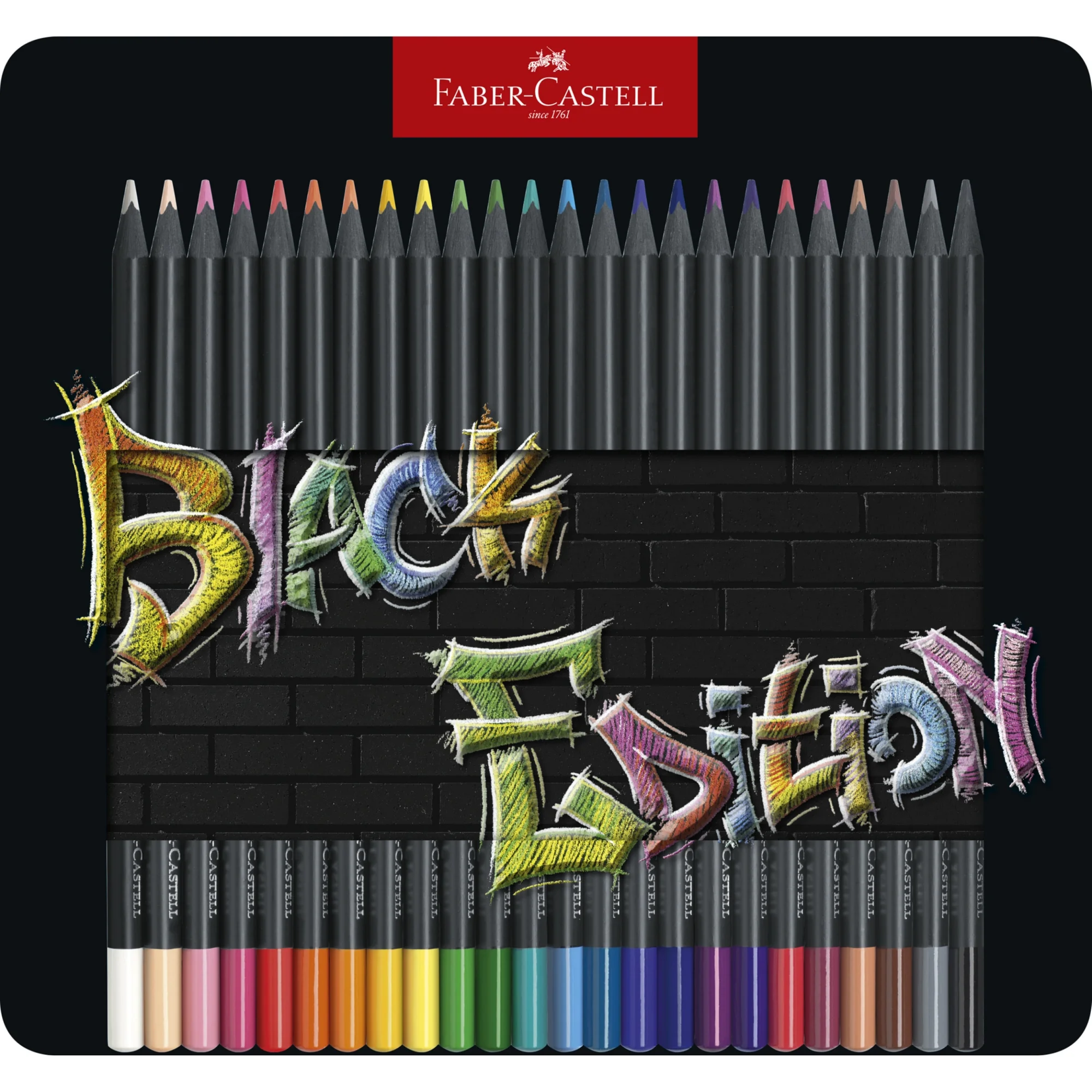 FABER-CASTELL Dreikant-Buntstifte Black Edition, 24er Etui (EAN: 4005401164258)