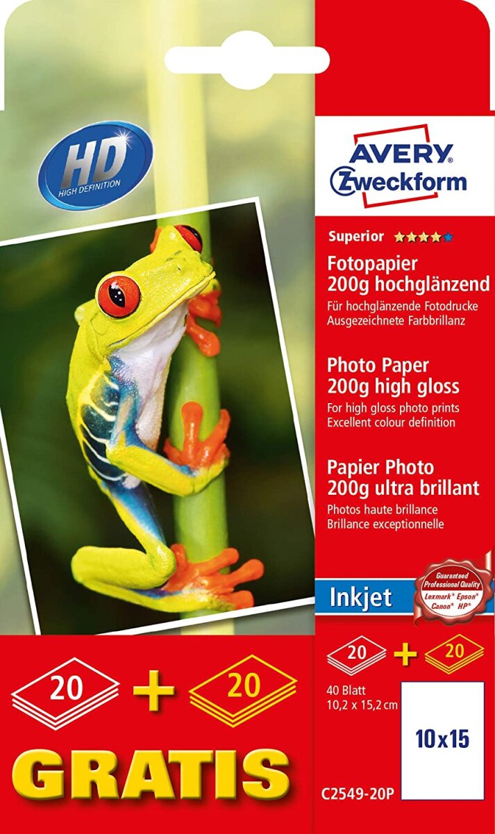 AVERY Zweckform Inkjet-Fotopapier EVERYDAY, 10 x 15 cm (EAN: 4004182253045)