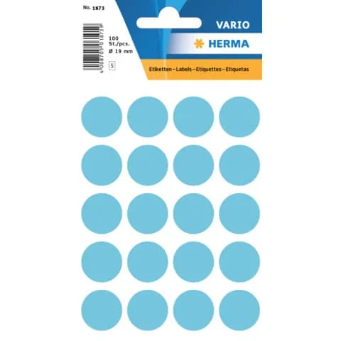 HERMA Markierungspunkte, Durchmesser: 19 mm, blau (EAN: 4008705018739)