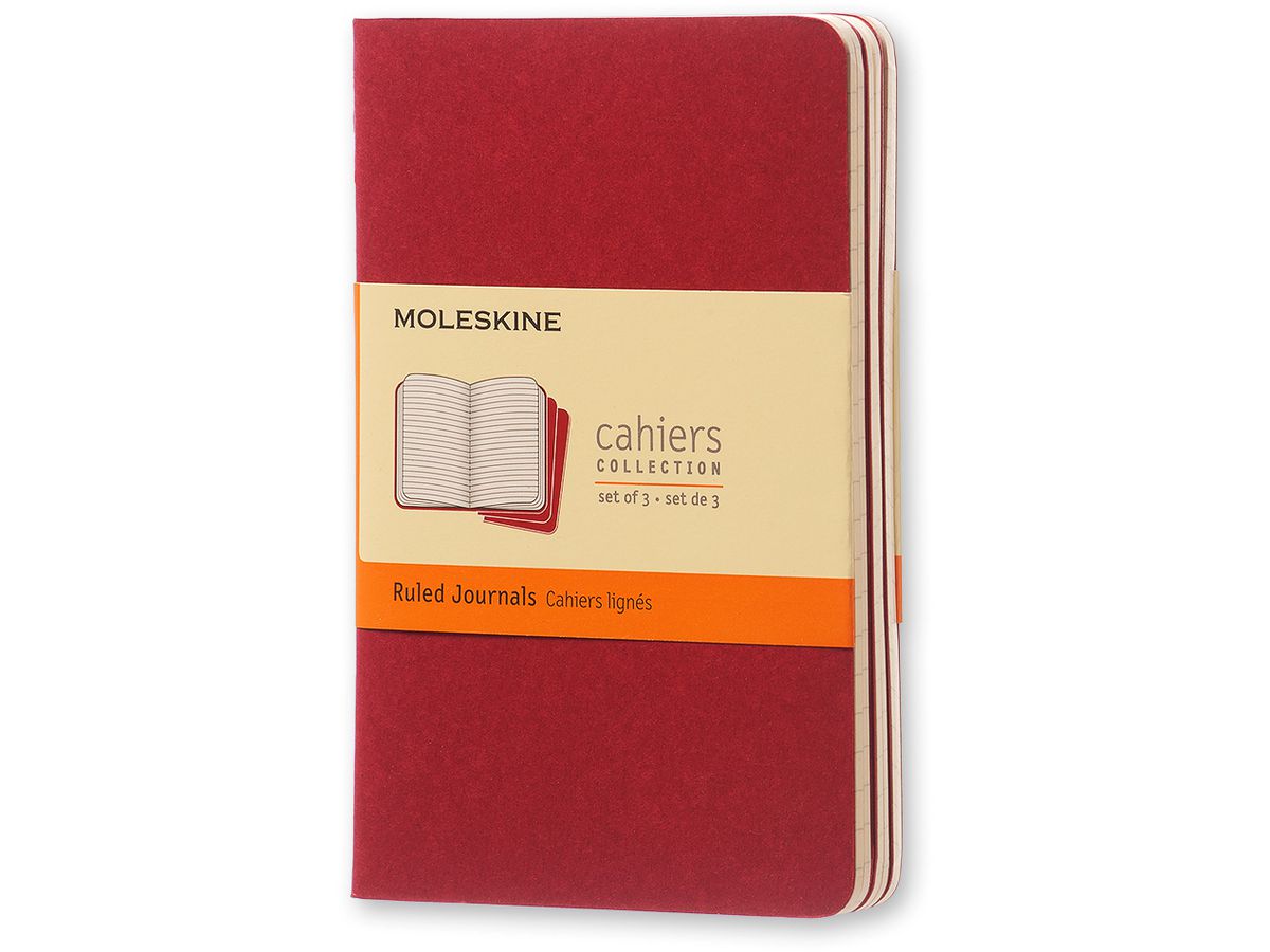 MOLESKINE Notizheft Cahier, P/A6, liniert, Karton, rot (EAN: 9788862930956)