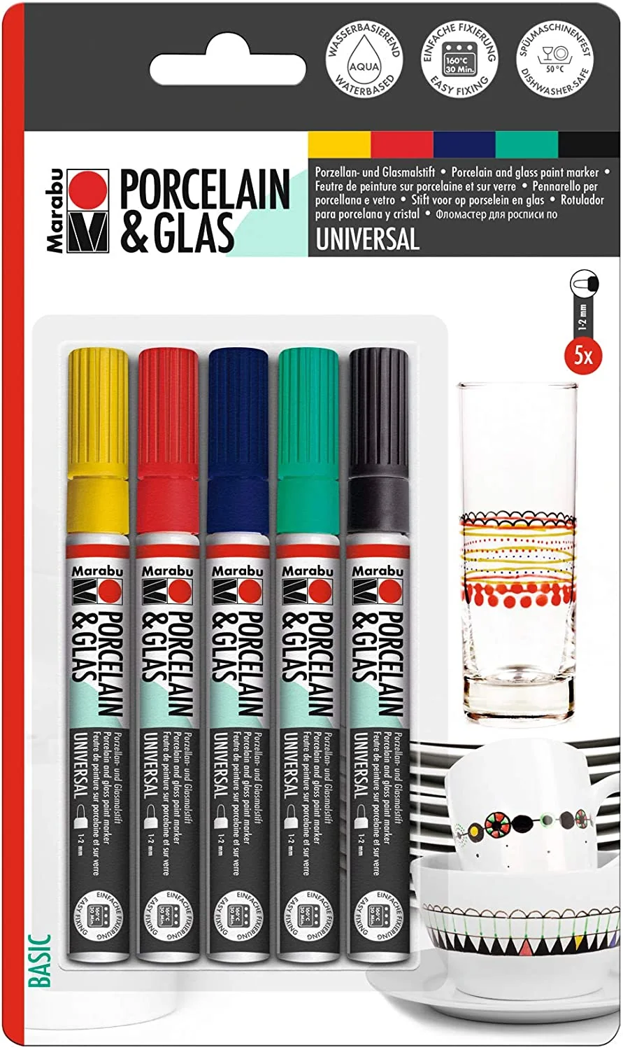 Marabu Marker "Porcelain & Glas Painter", BASIC, farbig sortiert (EAN: 4007751454430)