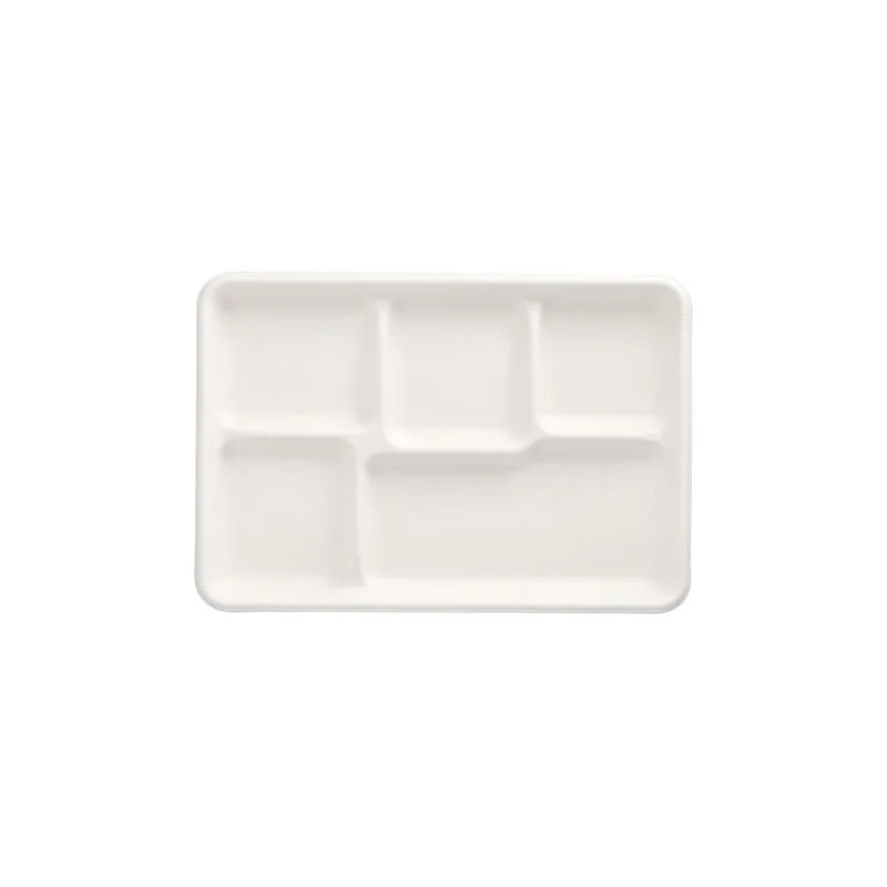 PAPSTAR Zuckerrohr-Menü-Tray "pure", 5-geteilt, weiß (EAN: 4002911898819)
