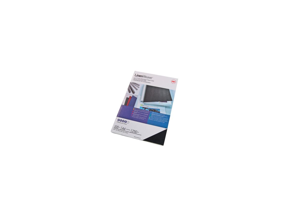 GBC Einbanddeckel LinenWeave, DIN A4, 250 g/qm, schwarz (EAN: 8019152803218)