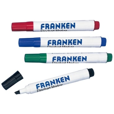 FRANKEN Flipchart Marker, Strichstärke: 2-6 mm, 4er Etui (EAN: 4016946190602)