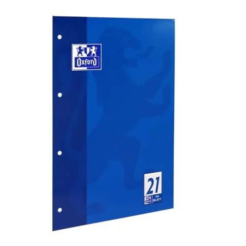 Oxford Schulblock DIN A4, 50 Blatt, kopfgeleimt, Lineatur 21, 4-farbig sortiert (EAN: 4006144582071)