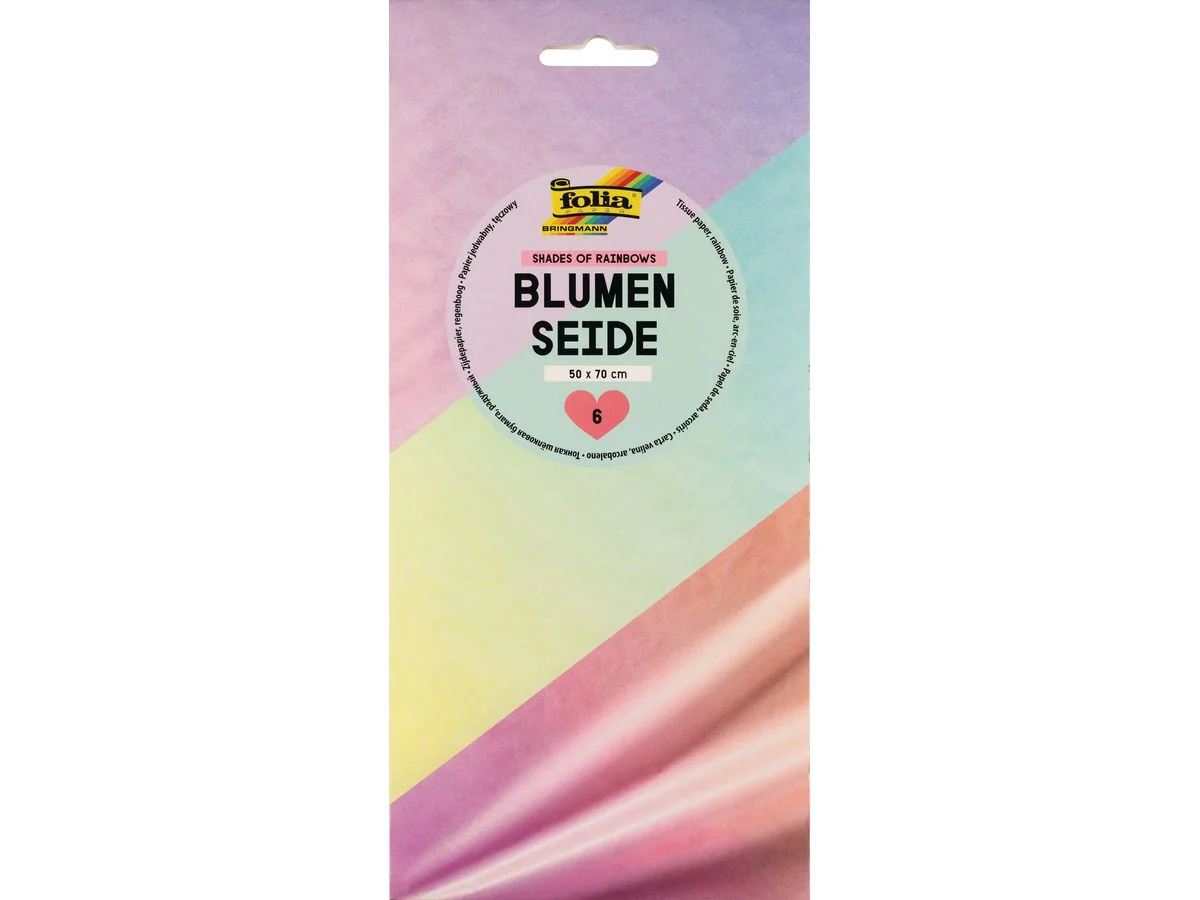 folia Seidenpapier, 500 x 700 mm, 20 g/qm, Regenbogenverlauf (EAN: 4001868132649)