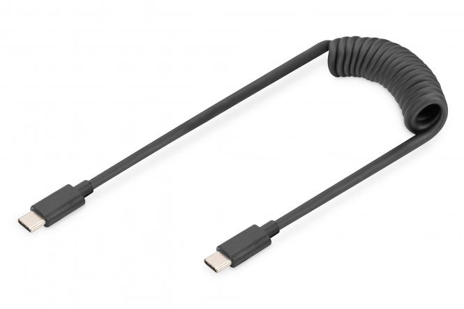 DIGITUS USB 2.0 Spiralkabel, USB-C - USB-C Stecker, 1,0 m (EAN: 4016032482550)