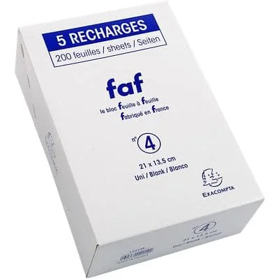 EXACOMPTA Ersatzeinlagen "BLOC FAF", blanko, No.4, weiß (EAN: 3130630122142)