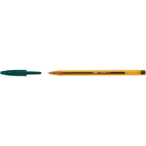 BIC Kugelschreiber Cristal Fine, Strichfarbe: grün, orange-transparent (EAN: 3086123132962)