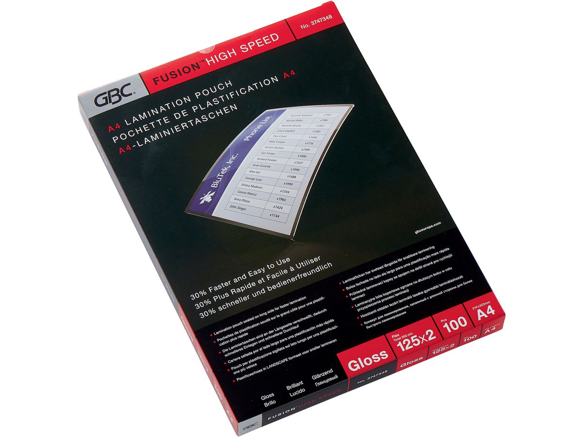 GBC Laminierfolientasche HighSpeedPouch, DIN A4, 250 mic (EAN: 0033816048072)