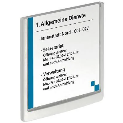 DURABLE Türschild CLICK SIGN, (B)149 x (H)148,5 mm, weiß (EAN: 4005546405124)