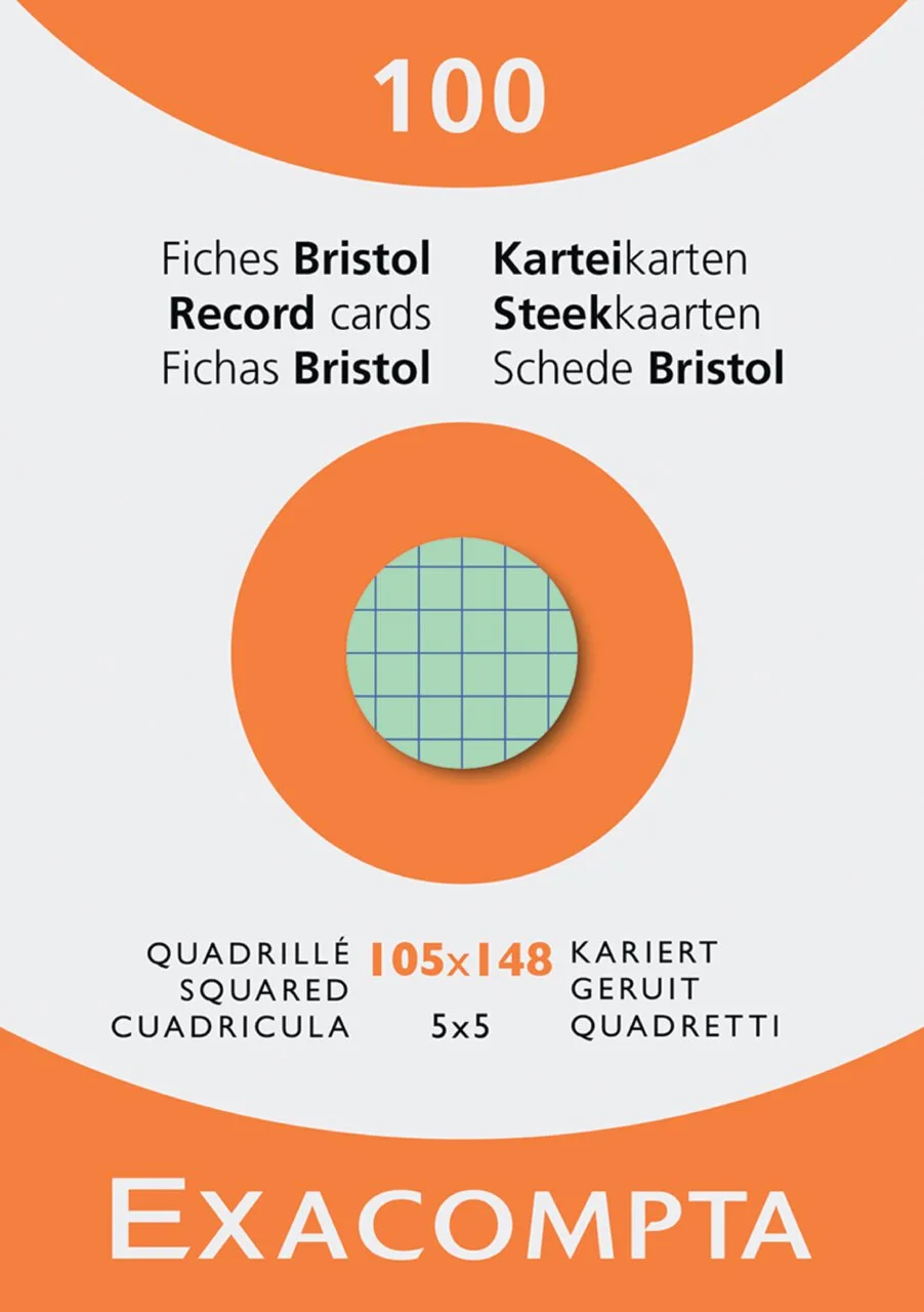 EXACOMPTA Karteikarten, DIN A6, kariert, farbig sortiert (EAN: 3130630134794)